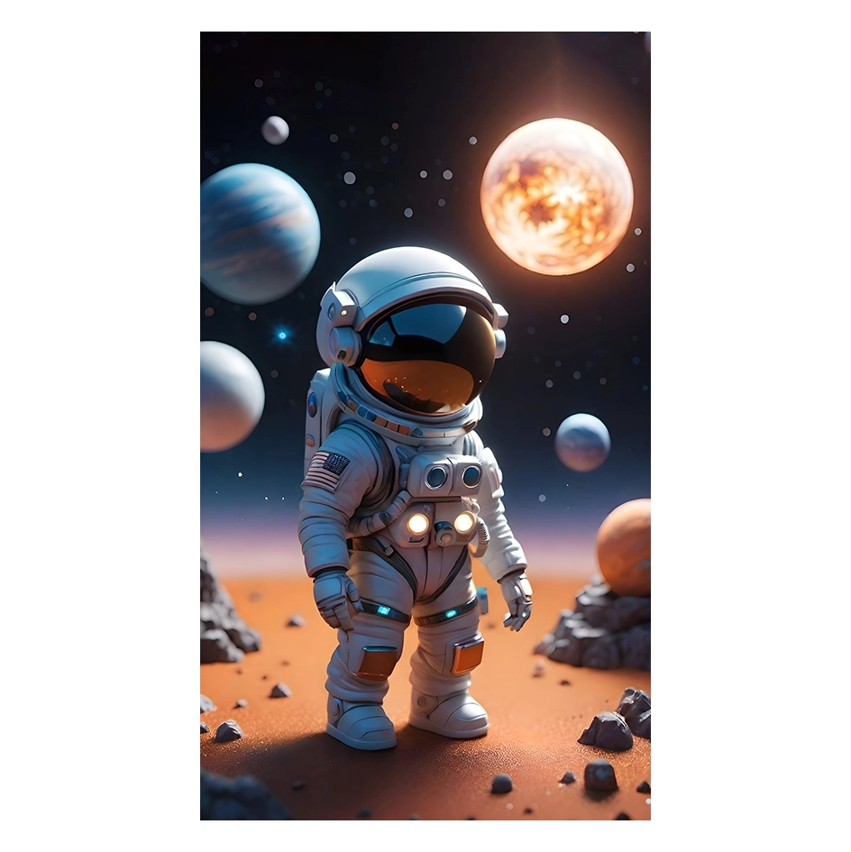 Astronaut with Planet Printable Backdrop 4' X 7'