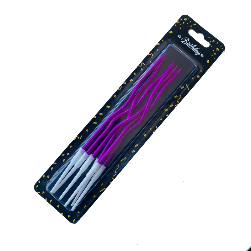Spiral Candle 6pcs - Purple