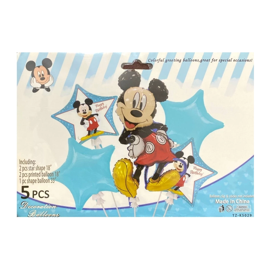 Mickey Mouse Theme Foil Balloon 5pcs Set
