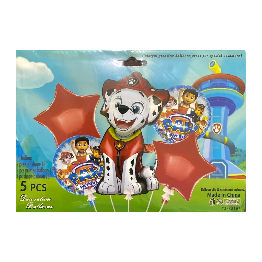PAW Patrol Theme Foil Balloon 5pcs Set