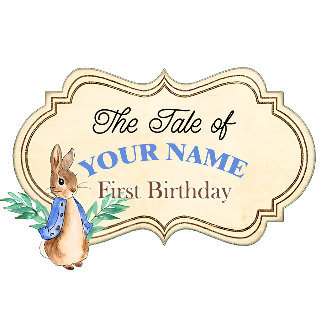 Peter Rabbit Theme Name Cutout Editable TIF