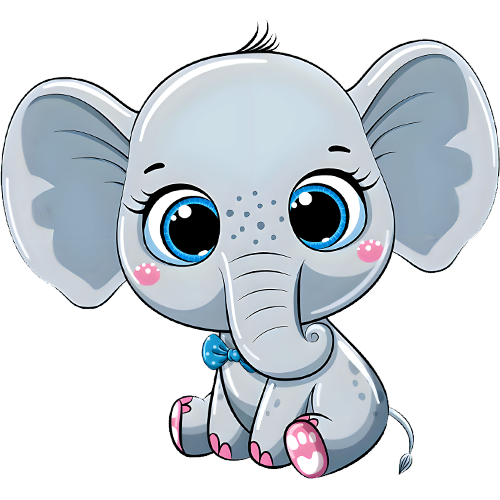Cute Baby Elephant Printable Cutout