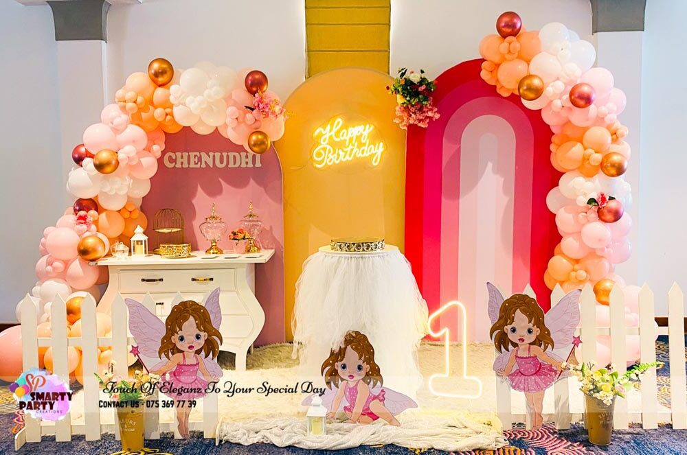 Fairy Theme 1st birthday Vintage Table Neon