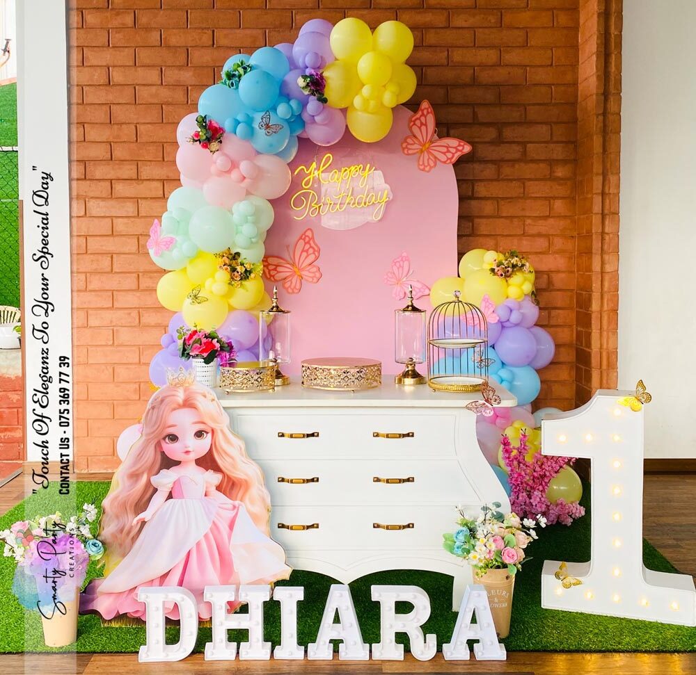 Princess Theme Vintage Table Marque Number 9 inch LED 1st Birthday Girl