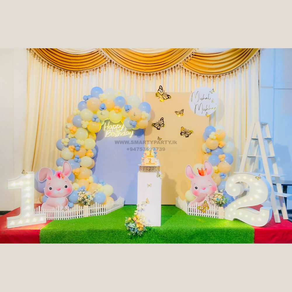 Bunny Blue Yellow Marque number Gift Ladder 1st and 2nd Birthday laser cut name