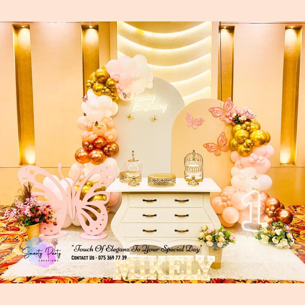 Butterfly Theme 1st Birthday with Vintage Table