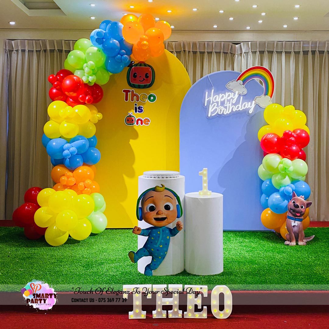 CoComellon 1st Birthday 9 inch LED Yellow Orange Blue Red Green