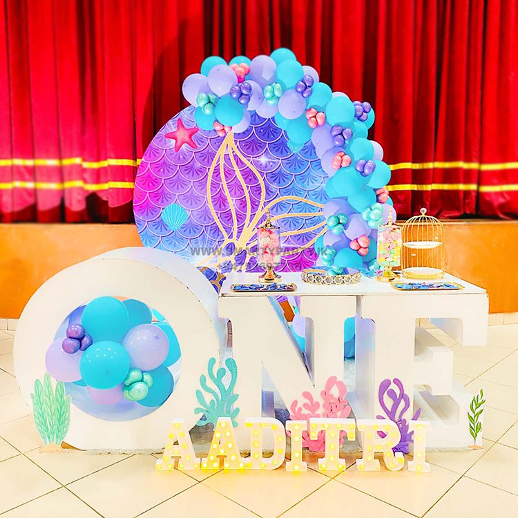 Mermaid Theme 1st Birthday Deco Flex