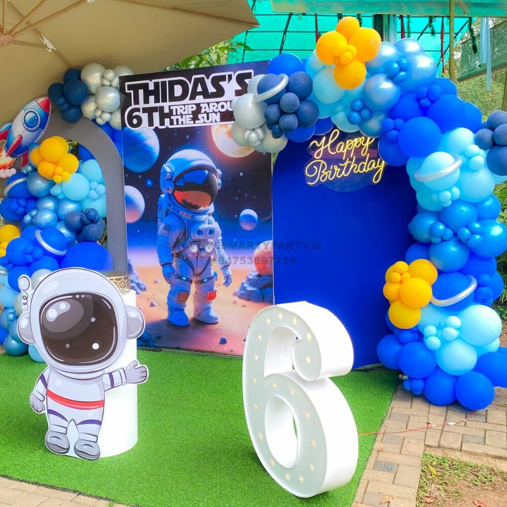 Astronaut Theme 6th Birthday Flex Print