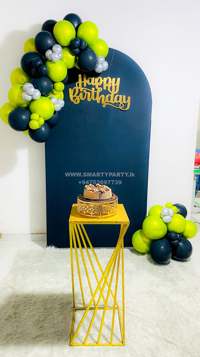 Chrome Green Black Silver Birthday HBD Laser Cut