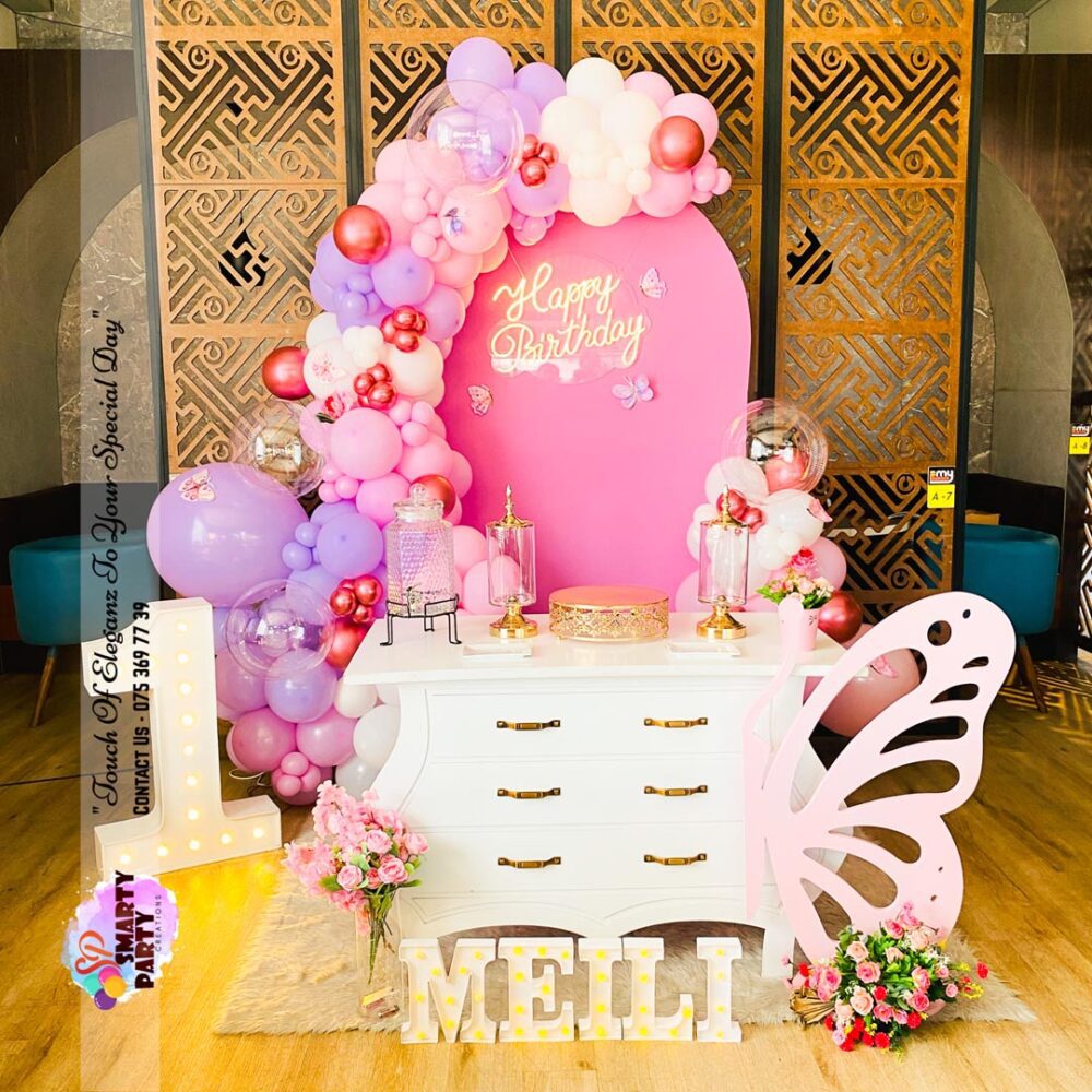 Butterfly Theme with vintage table 1st birthday