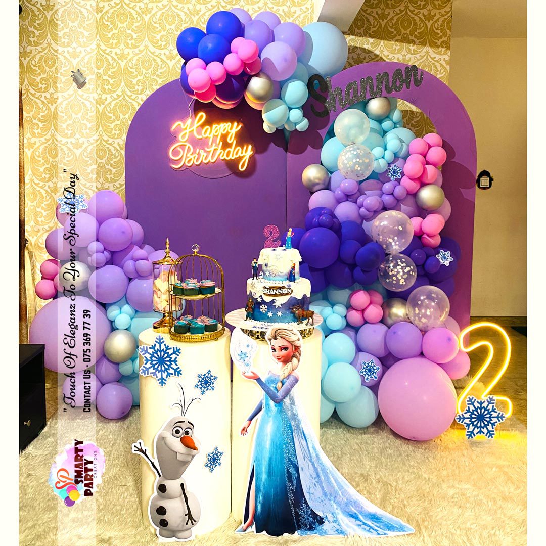Frozen Theme Princes 2nd Birthday Theme Elsa Purple Blue Pink