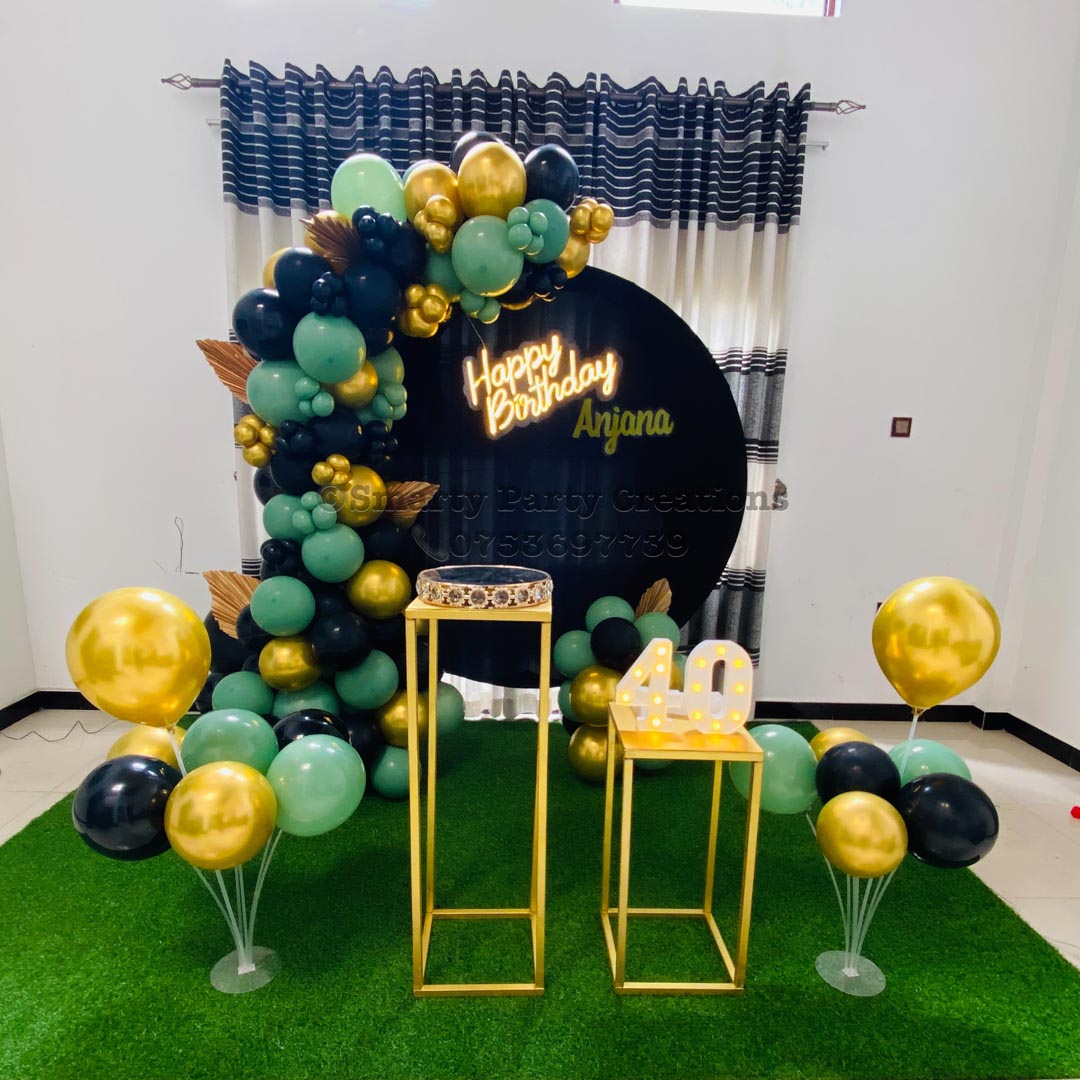 40th Birthday with ring Backdrop