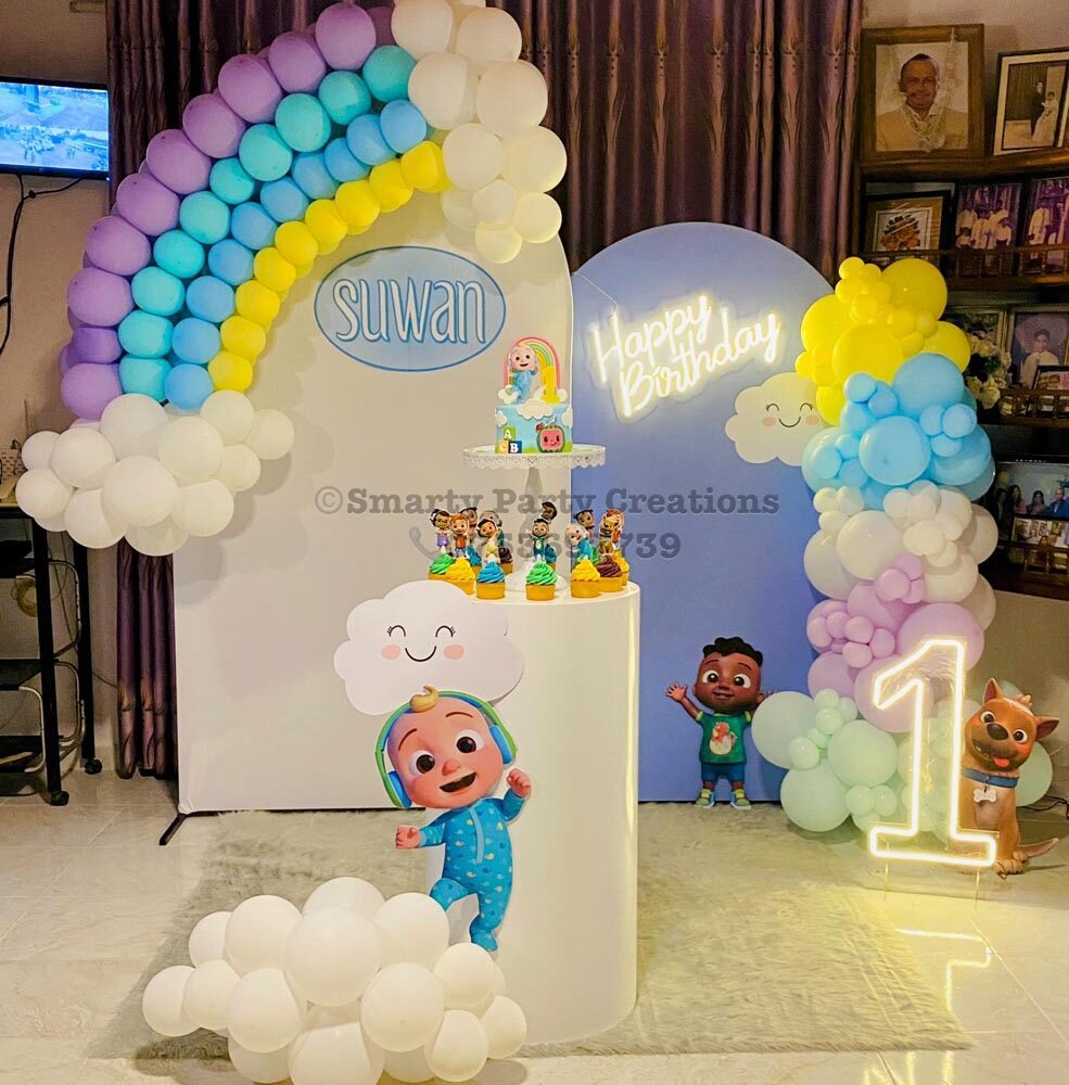 CoComelon Theme Rainbow 1st Birthday