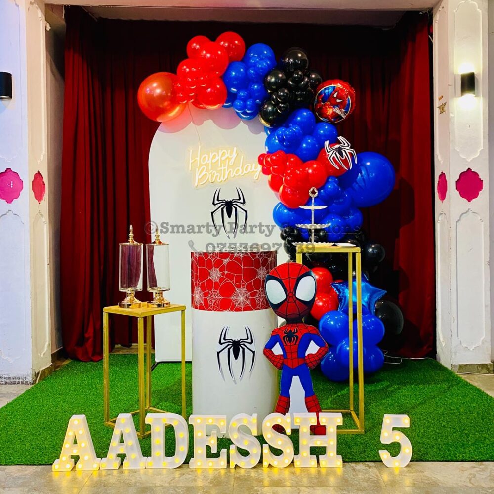 Spiderman Theme 5th Birthday 9 inch LED